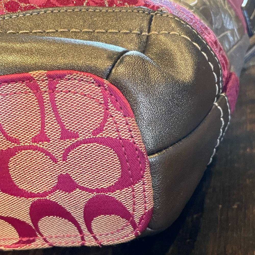 COACH Y2K Patchwork Pink Silver Patchwork Shoulde… - image 9